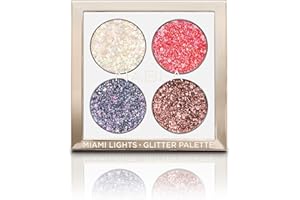 NABLA COSMETICS NABLA Miami Lights Brokat Palety, Paleta oczu 4 odcienie brokatu, Hybrydowa formuła z wielowymiarową mieszanką brokatu