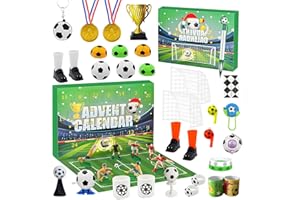MAXHJX Calendario dell'Avvento 2024 Coppa del Mondo: Kit di Calcio 24 Giorni Conto alla Rovescia - Calendario Natalizio con Giocattoli a Tema per Bambini - Perfetto Regalo di Natale per Giovani Tifosi