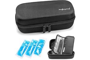 YOUSHARES Insulin Cooler Travel Case - Handy Medication Insulated Diabetic Carrying Cooling Bag for Insulin Pen, Glucose Meter and Diabetic Supplies with 3 Cooler Ice Pack (Black)
