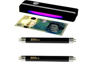 Portable UV Money Checker + 2 Spare DuraBulb® Bulbs - Detects Forged Bank Notes