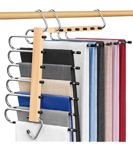 Grucce Per Gonne Con Pinze MORALVE Grucce Salvaspazio In Legno Di Faggio Europeo Per Sciarpe E Jeans, Organizer Per Guardaroba E Pantaloni