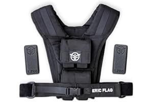 Eric Flag - Giubbotto Zavorrato 20kg o 10kg, Gilet Zavorrato Regolabile con Pesi Inclusi, Adattato a ciascuna morfologia, Cintura in Nylon, Ideale per Crossfit, Fitness, Bodybuilding y Corsa