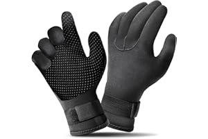 SUPERFA 5mm Neoprene Gloves Swimming, Wetsuit Gloves with Adjustable Strap, 5mm Diving Gloves for Women and Men Cold Water Swimming