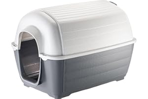 Ferplast Niche d'extérieur pour chiens KENNY 01, résistant aux chocs et rayons UV, système de drainage des liquides, grille pour l'aération, démontable pour le nettoyage, 50 x 78 x h 50 cm