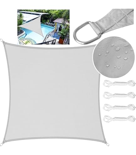 Zonnescherm, Voor In De Tuin, Met Uv-bescherming, Weerbestendig En Van Hdpe Materiaal Ademend Vierkant 3 6 X 3 6 Creme Wit