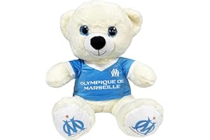 OLYMPIQUE DE MARSEILLE Peluche Ours en Maillot Om - Collection Officielle 28 cm