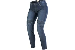 BROGER Ohio Lady Jeans de Moto Aramid Dupont Kevlar SAS-Tec Protección de Las Rodillas y la Cadera Elementos Reflectantes Tapered Fit