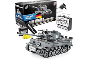 GOODS+GADGETS Ferngesteuerter RC German Tiger I 1:16 Modellbau Panzer 2.4GHz mit Schuss-Funktion, Sound - RTR (Tiger I)