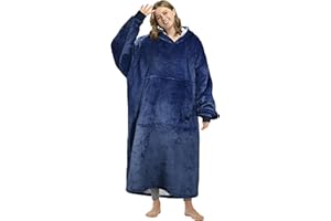 Kato Tirrinia Coperta con Cappuccio Regalo, Felpa Oversize Sherpa, Felpa Coperta Gigante con Ampia Tasca Frontale, Coperta con Maniche, Maglione Coperta per Adulti, Uomini, Donna, Fidanzata, Moglie