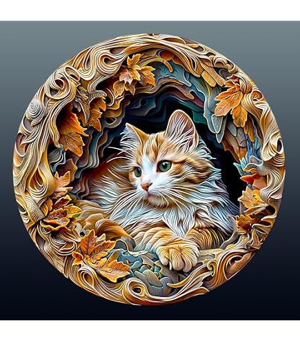 Puzzle En Bois 300 Pièces - Chatons Mignons Forme Irrégulière - Cadeau Adulte Et Enfant, Décoratif 34x33,9 Cm Décoration Murale Puzzle Cadeau Créatif