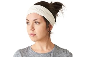 CHARM Homme Élastique Bandana Bandeau Japonais - Femme Cheveux Longs Tête Dreads Enrouler Blanc