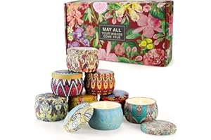 YMING Bougies Parfumées pour Femme, Lot de 8 Coffret Bougies Parfumées en soja naturel Bougies D'Aromathérapie Parfumée- Pour la Saint-Valentin, la fête des mères, anniversaire de mariage -160 g