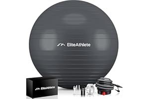 ‎ELITEATHLETE EliteAthlete Gymnastikball Sitzball Büro ergonomisch mit Anti Burst System - Fitness Pilates Schwangerschaft - Schwangerschaftsball Fitnessball Yogaball - Yoga Ball inkl. Luftpumpe
