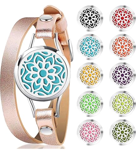 Aromatherapie Medaillon Essentiële Olie Armbanden met 8pcs Mix-color