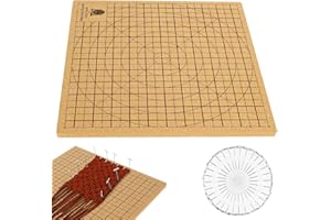 Alongen Macrame Board mit Stiften, 30 X 30cm Doppelseitiges Macrame Board Groß mit Gittern, Wiederverwendbares Tragbares Flechtbrett mit Anleitung zum Flechten von Armbändern, Projekten, Knotenschnur