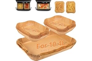 BYKITCHEN Lot de 120 doublures de friteuse à air comprimé pour tiroir Ninja Flex AF500UK AF500UK 10,4 L, accessoires pour friteuse à air comprimé AF500UK Megazone, grande taille de 10,4 L, également
