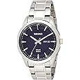 Seiko Mens Solar Powered Watch, Analog Display and Stainless Steel Strap SNE361P1