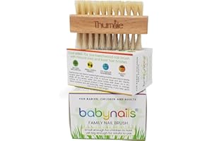 THUMBLE Baby Nails Wooden Nail Brush (2 Pack) | Adult, Kids, Baby Nail Brush | Nailbrushes for Cleaning Nails | Nail Scrubbing Brush. (2pcs)