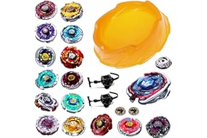 AYADOS Arena + 6er Set 4D Kampf Kreisel für die Fusion Arena Kampfkreisel Set 6 Komplette Kreisel mit 2 Launcher Kampfkreisel 4D Zuf.