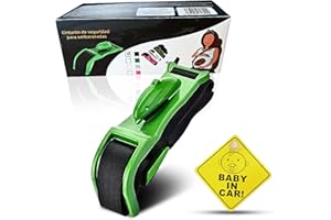 VIPO Super Pack Approved Maternity Car Belt + Safety Guide for Pregnancy + Sticker Baby on Board + Pad + Organizer with Velcro | Comfort and Total Protection (Green)