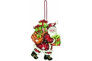 DIMENSIONS Susan Winget Santa W/Bag Ornament Counted Cross Stitch Kit-3-1/2 X4-3/4 14 Count Plastic Canvas