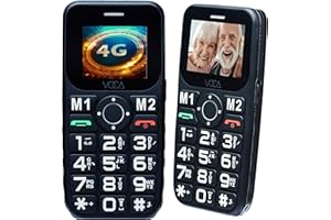 VOCA Big Button 4G Phone for Seniors Elderly | Unlocked 4G LTE | Amplified Volume | SOS | Speed Dial | Big Display Number | Long Lasting | V141 (Black)