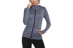 Sykooria Chaqueta Correr para Mujer Chaqueta Deporte Mujer Transpirable Chaquetas de Manga Larga con Agujero para el Pulgar Ropa Running Mujer