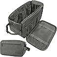PAVILIA Toiletry Bag for Men, Travel Essentials Shaving Dopp Kit, Travel Bag Toiletries Organizer Case, Cosmetic Make Up Bag, Water Resistant, Gray, Extra Large (12x6x7)