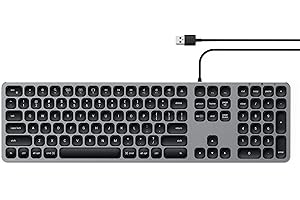 Satechi Clavier Filaire USB en Aluminium avec Pavé Numérique - pour Macbook Pro/Air M2/M1, iPad Pro/Air M2/M1, Mac Mini M2, iMac M1 (Gris Sidéral, Disposition Anglais US QWERTY)