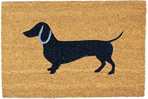 Nicola Spring Coir Door Mat - 60 x 40cm - Sausage Dog - Pack of 1 - Decorative Indoor Front Door Floor Mat Entry Dirt Trapper Rug Outdoor Boot Scraper Non Slip Backing Doormat