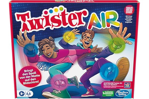 Hasbro Gaming Hasbro Twister Air Jeu d'application, connexion avec appareils intelligents, jeu de mouvement, à partir de 8 ans, version allemande F8158100