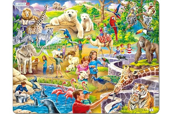 Larsen US30 Une journée passionnante au Zoo, Puzzle Cadre avec de 48 pièces