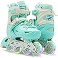 Scale Sports Adjustable Roller Skates with Light-Up Wheels – Kids Inline Roller Skates for Children and Adults