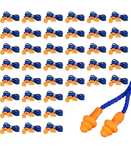 20 Paia Di Tappi Auricolari Riutilizzabili In Silicone Con Cordino Per Cancellazione Del Rumore E Protezione Dell Udito Arancione 99229461