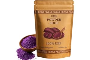 UBE POWDER SHOP – Zertifiziertes Ube-Pulver Premium 100% Natürlich – Violette Süßkartoffel von den Philippinen – Veganes Superfood | Für Café Latte, Desserts, Eis, Gebäck & Getränke – Beutel 100 g