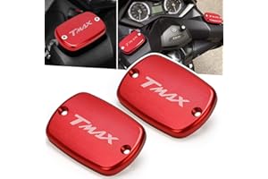 MOLONG 2 pezzi CNC Alluminio Tappo Serbatoio Liquido Pompa Freno Anteriore Compatibile con T-MAX 500 Tmax 500 2008-2011 T-MAX 530 sx dx 2012-2019 T-MAX 560 Tmax 560 2019-2020 Rosso