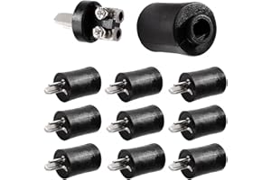 KUOQIY 10 Sztuk 2-Pinowe Wtyczki Głośnikowe DIN, 2-Pinowe Złącze Kabla Głośnikowego HiFi ze Złączem Śrubowym, ze Śrubokrętem, do Urządzeń Głośnikowych