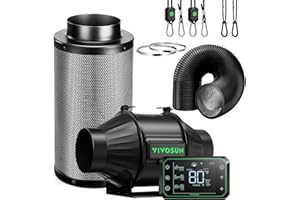 VIVOSUN PRO T4 Smart Air Filtration Kit, 10 cm AeroZesh T4 Duct Fan with GrowHub E42A, Carbon Filter & Air Duct, Cooling & Ventilation System for Grow Tent, Hydroponics, Indoor Growing