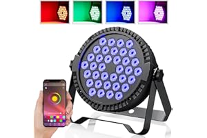 UKFOG 72W RGBW led par Scheinwerfer Strahler App Steuerung 16.78 Millionen Farben dj licht 36 led Bühnenlicht mit Auto/Musik Modus Discolicht für Party Band Shows Hochzeit Halloween