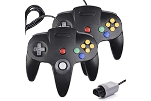 miadore 2X contrôleurs N64, contrôleur de jeu filaire classique pour console N64 (noir)