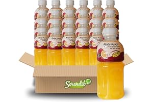 SERENDIB Mogu Mogu Nata De Coco Drink Jelly Texture Fun Refreshment 320ml (Pack of 24, Passion Fruit Flavoured)