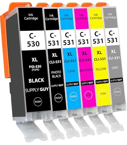 Lot De 5 Cartouches D'encre Compatibles Canon Pixma TS - PGI530/CLI531 XL - Prêtes à Imprimer !