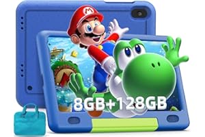 DUODUOGO Tablet 9 Pulgadas Android 12, 8GB RAM 128GB ROM/TF 1TB, 5Ghz+2.4Ghz Dual WiFi, 8-Core, Control Parental, Kids Educativos, Cámara 8+5MP HD IPS, Función AI, Play Store, Tablet WiFi con Funda EVA, Azul