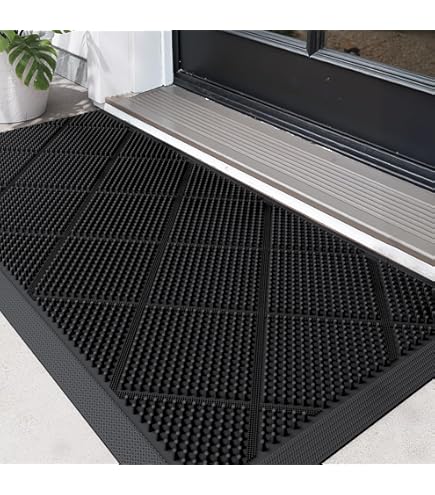 Deurmat/droogloopmat - Voor Buiten/binnen - Zwart - Rubber/kokos - 60 X 40 Cm Deurmatten