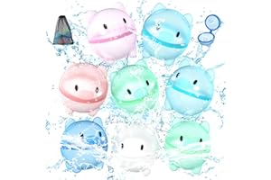 DBPBToU 8/12/16 Pièces Bombes à eau Réutilisables pour Enfants Adultes, Bombes à eau à Fermeture Automatique, Jouets de Piscine pour Enfants pour les Jeux Familiaux et les Fêtes de Plage (8-pièces)