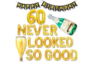 ROARING GOOD TIME Gold 60 Never Looked So Good Decoration 60 Never Looked So Good Banner 60th Birthday Decoration 60th Birthday Party Supplies 60th Birthday Gifts for Him