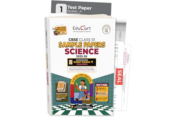 Educart CBSE Sample Paper Class 10 2025-26 Science (Introducing exclusive step-by-step new practice concept on 2026 pattern) (CBSE Class 10 Sample Papers 2026) Paperback 1 August 2025