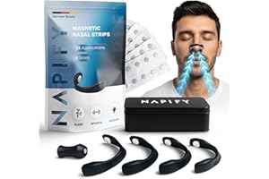 NAPIFY Magnetic Nasal Strips (32 Days) – Magnetic Nose Strip for Snoring – Strong Adhesive from Germany – for Free Breathing, Sports Performance & More Focus Anti-Snoring Stopper