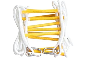 ISOP Scala di Fuga a 2 Piani | Scale di Sicurezza 5 m con Moschettoni | Ritardante di Fiamma | Fino a 900 kg di Capacità di Carico