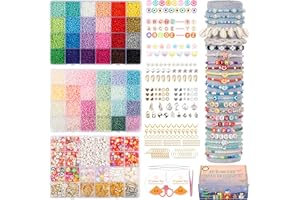 WECUTE Kit Pulseras, 25228 Piezas 48 Colores Abalorios para Hacer Pulseras, Cuentas para Pulseras,Hacer Pulseras Niñas, El mejor partido para conciertos y festivales de música (3mm)